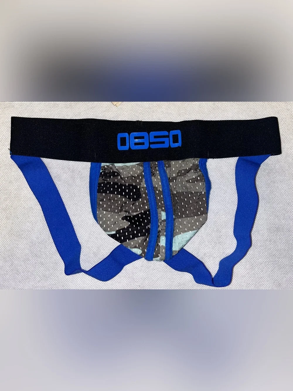 ZONBAILON Men's Perspective Sexy Thong Mesh Low Waist Camouflage Jock Size Small